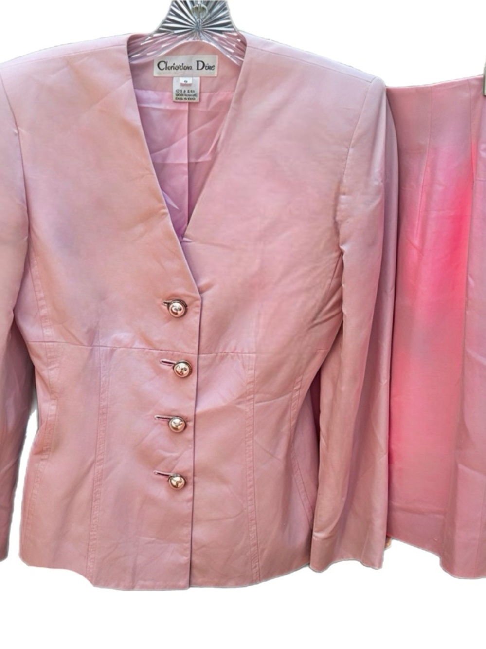 DIOR Vintage Silk Pink Suit Size 4